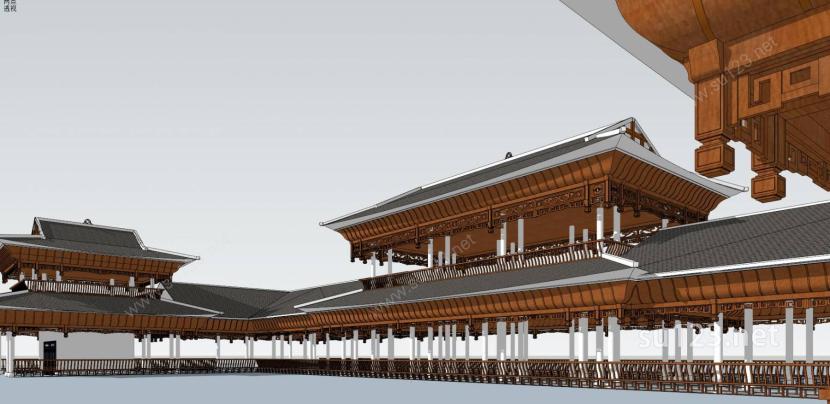贵州侗族风雨桥SU模型下载草图大师sketchup模型