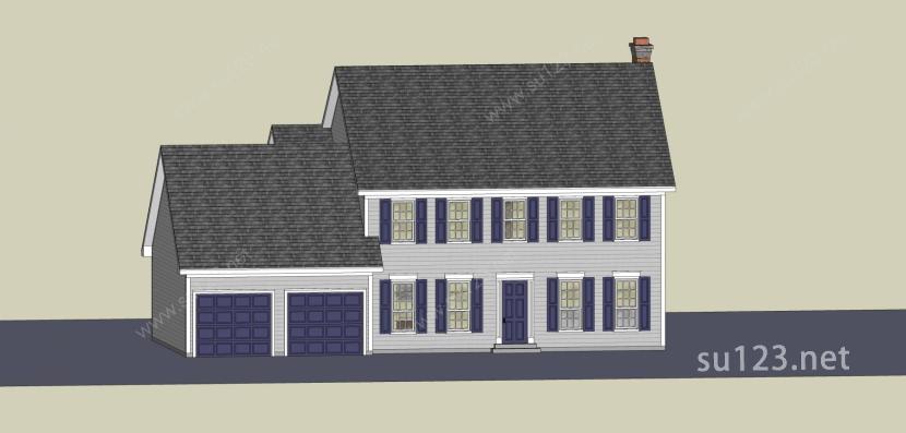 欧式住宅SU模型下载草图大师sketchup模型