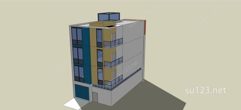 现代多层住宅SU模型