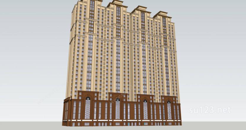 综合楼建筑SU模型