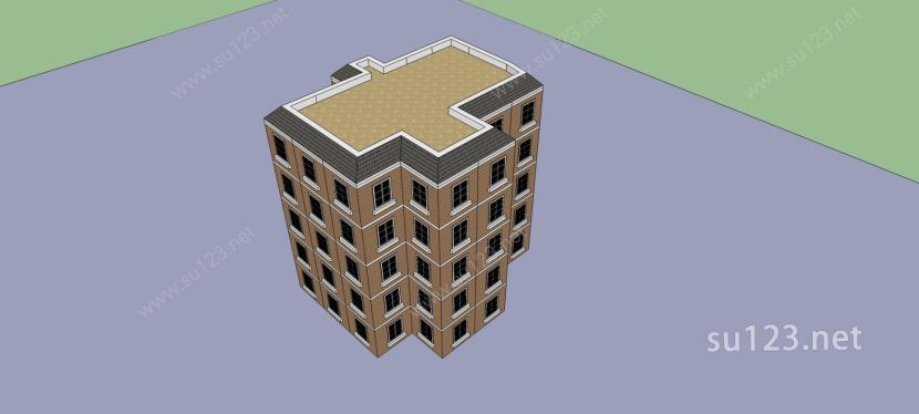欧式多层公寓SU模型下载草图大师sketchup模型