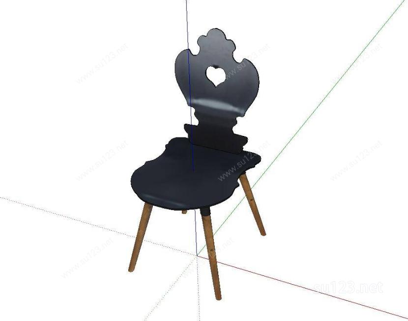 创意椅子凳子扑克牌SU模型下载草图大师sketchup模型