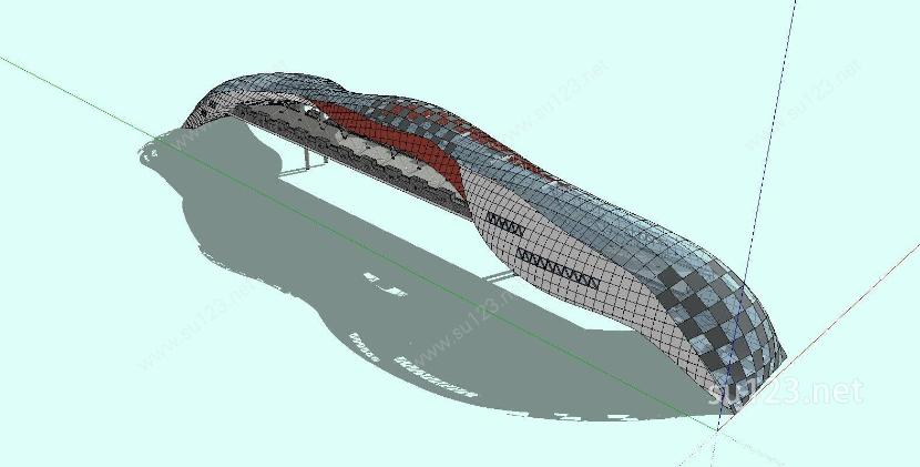 景观桥概念SU模型下载草图大师sketchup模型