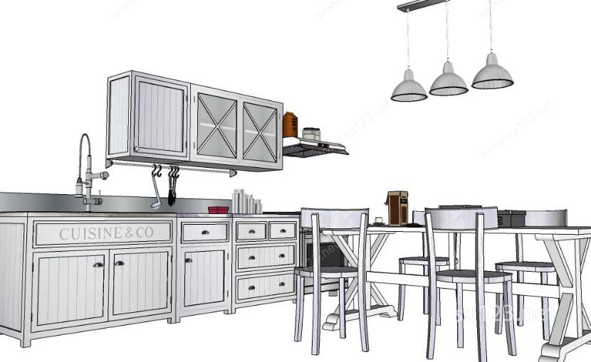 室内家具厨房7SU模型