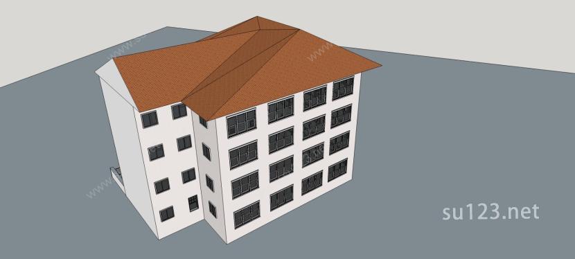简欧风格多层公寓SU模型下载草图大师sketchup模型