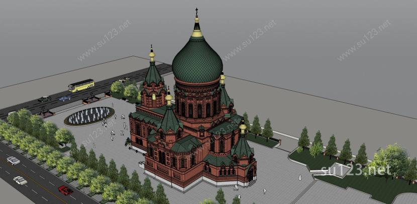 圣索菲亚 教堂  12202SU模型下载草图大师sketchup模型