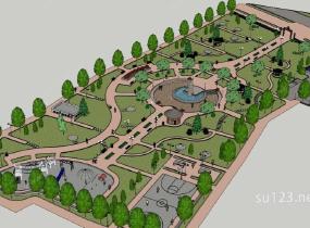 公园景观设计1SU模型