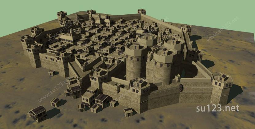 阿拉伯 城市 城堡 12212SU模型
