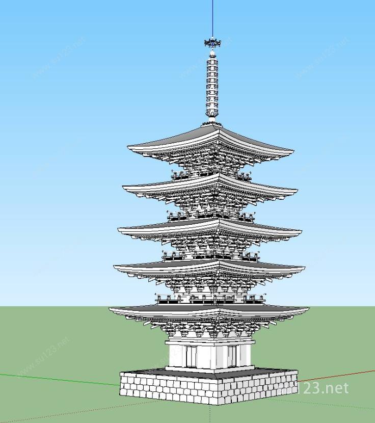 日本著名寺庙46SU模型下载草图大师sketchup模型