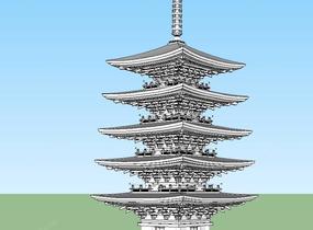日本著名寺庙46SU模型