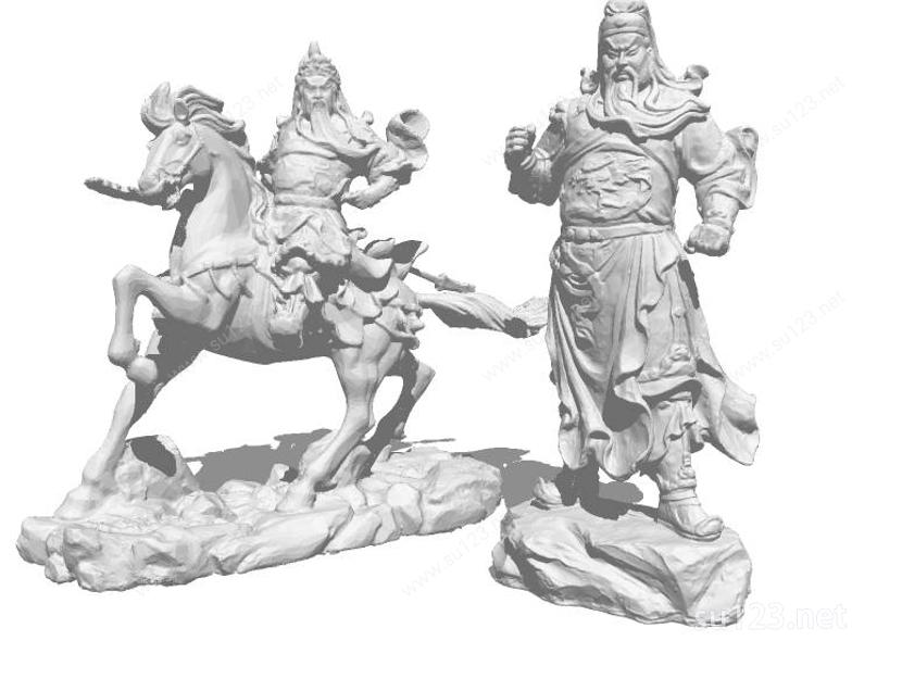 中国古代人物雕塑4SU模型