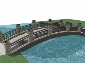 欧式拱桥SU模型