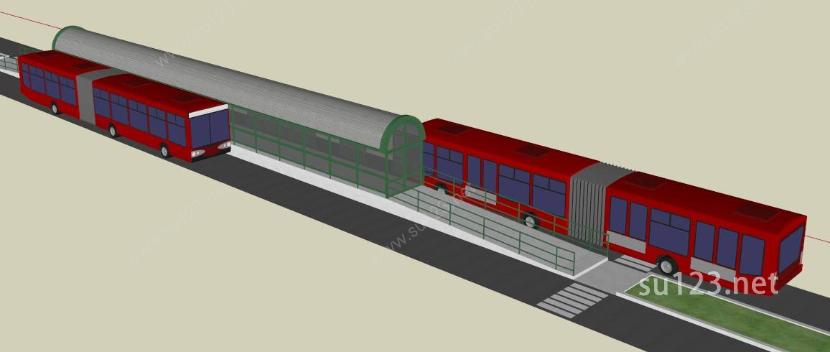 BRT车站SU模型