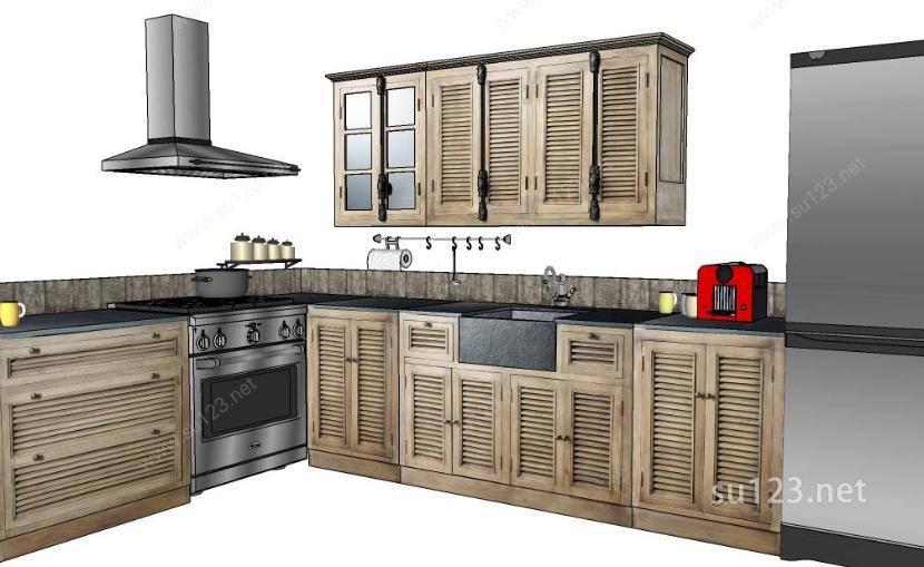 室内家具厨房9SU模型