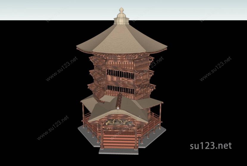 日本著名寺庙48SU模型下载草图大师sketchup模型