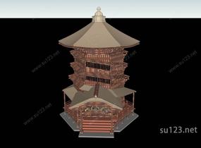 日本著名寺庙48SU模型