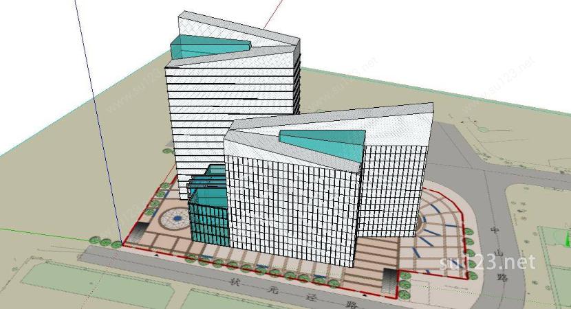 办公楼建筑概念SU模型