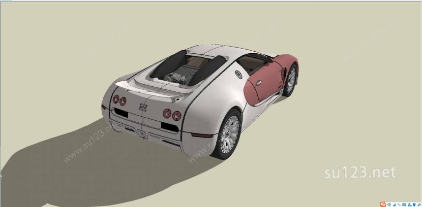 布加迪威龙超级跑车SU模型下载草图大师sketchup模型