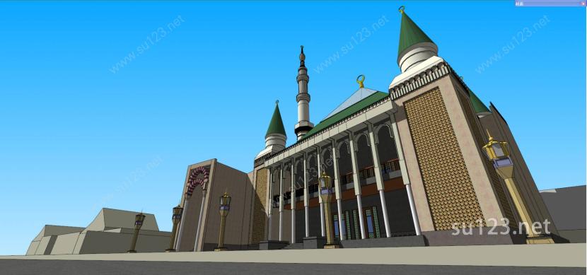 麦加伊斯兰风格清真寺 回族 少数名族SU模型