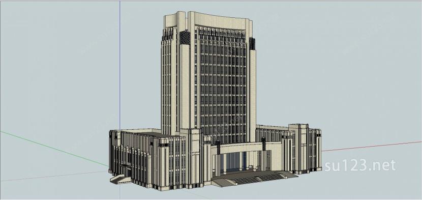 现代 高层 政府 法院 办公楼SU模型