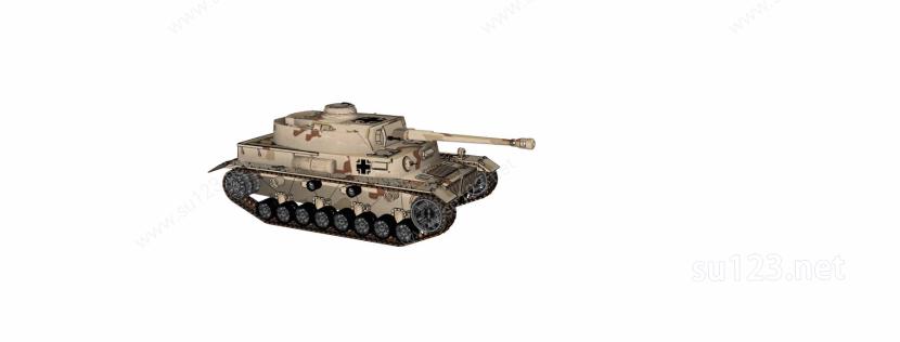 2战豹式坦克SU模型下载草图大师sketchup模型