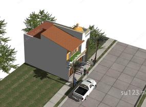 农村自建欧式风格别墅SketchUp模型SU模型