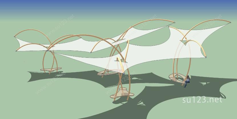 现代景观城市小品雕塑竹子亭塔廊架24SU模型下载草图大师sketchup模型