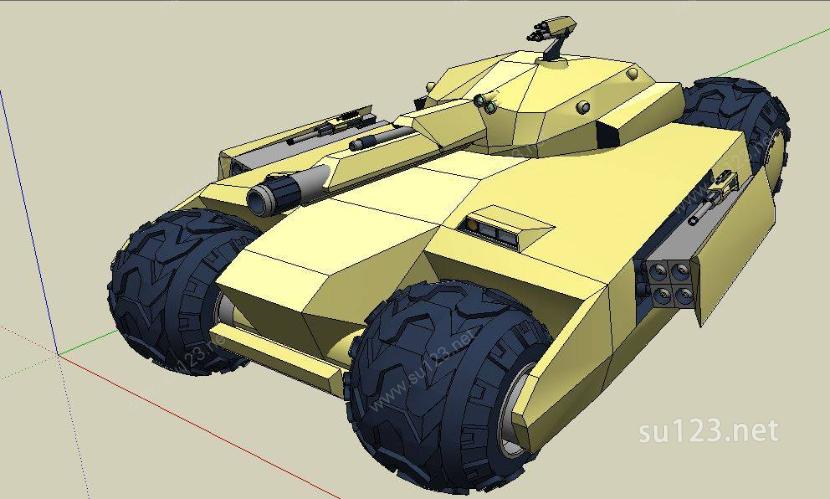 坦克3SU模型下载草图大师sketchup模型