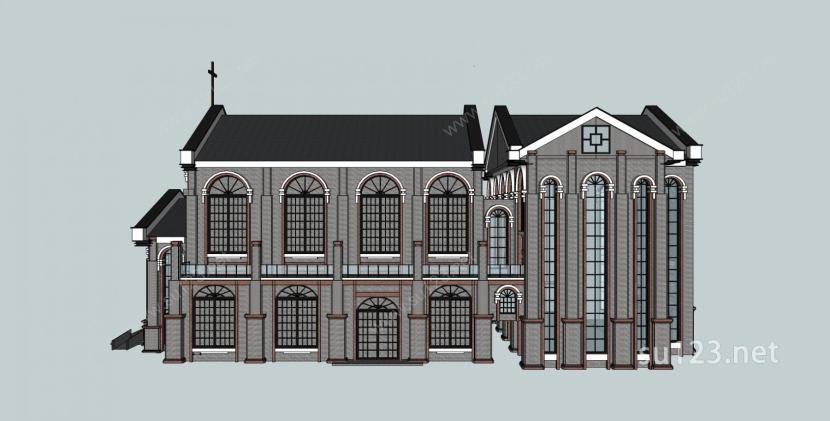 民国 教堂 12221SU模型下载草图大师sketchup模型