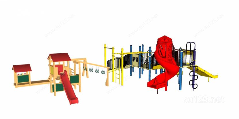 儿童景观游乐设施公园29SU模型