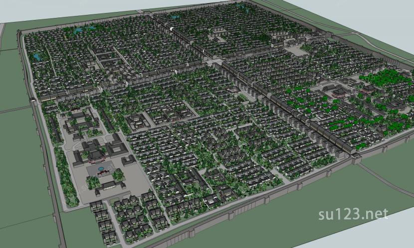 精品居住区景观设计Sketchup草图大师模型9SU模型