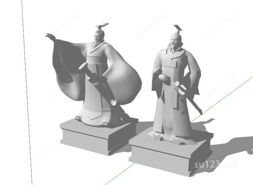 中国古代人物雕塑5SU模型