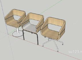 创意椅子凳子木质SU模型