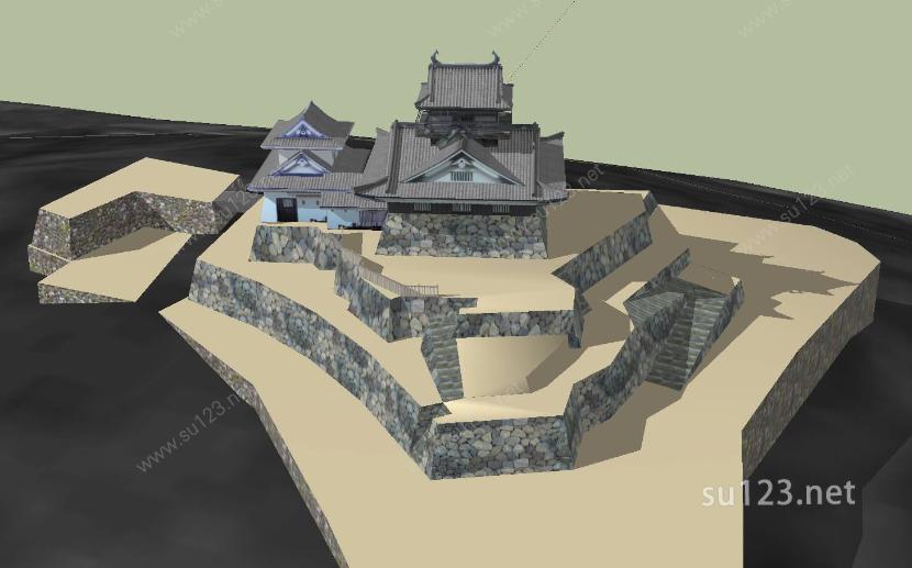 日本著名寺庙5SU模型下载草图大师sketchup模型