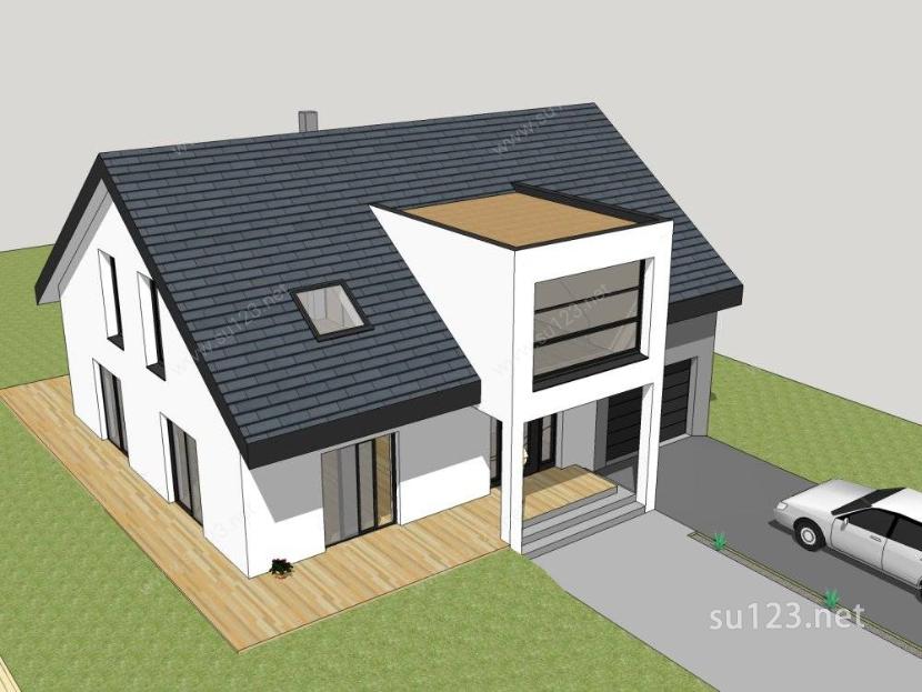 小住宅 自建房SU模型下载草图大师sketchup模型