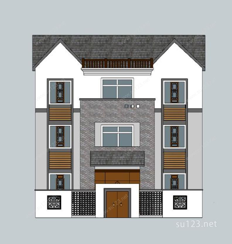 中式风格房屋SU模型