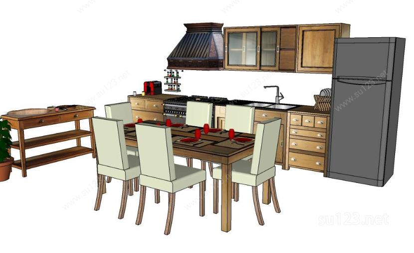 室内家具厨房1SU模型下载草图大师sketchup模型