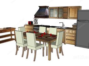 室内家具厨房1SU模型