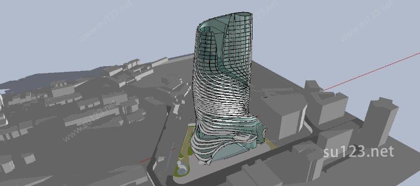 酒店概念模型SU模型下载草图大师sketchup模型