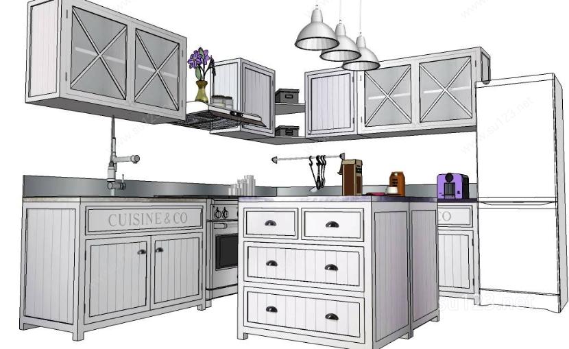 室内家具厨房6SU模型