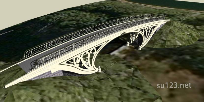 欧式拱桥004SU模型