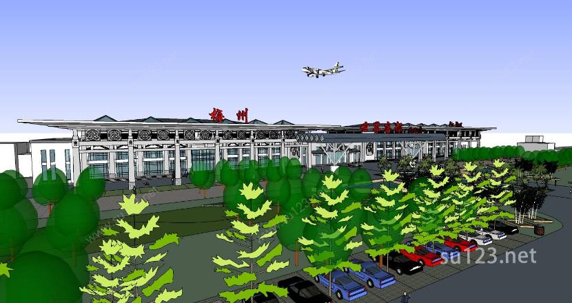飞机场航空港0010724SU模型下载草图大师sketchup模型