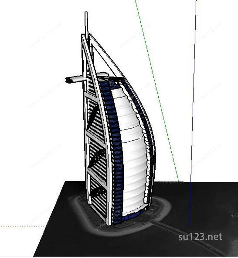 迪拜 帆船酒店SU模型