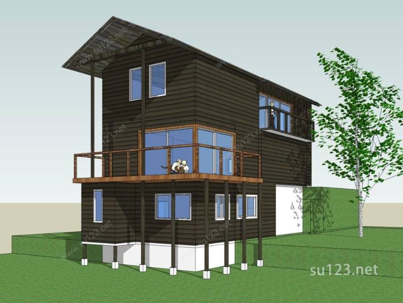 住宅 自建房SU模型下载草图大师sketchup模型