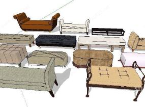 床尾椅SU模型