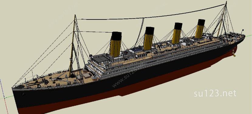 泰坦尼克号 超精细模型SU模型下载草图大师sketchup模型