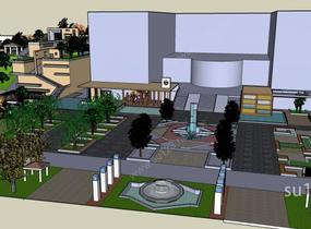学校广场设计SU模型