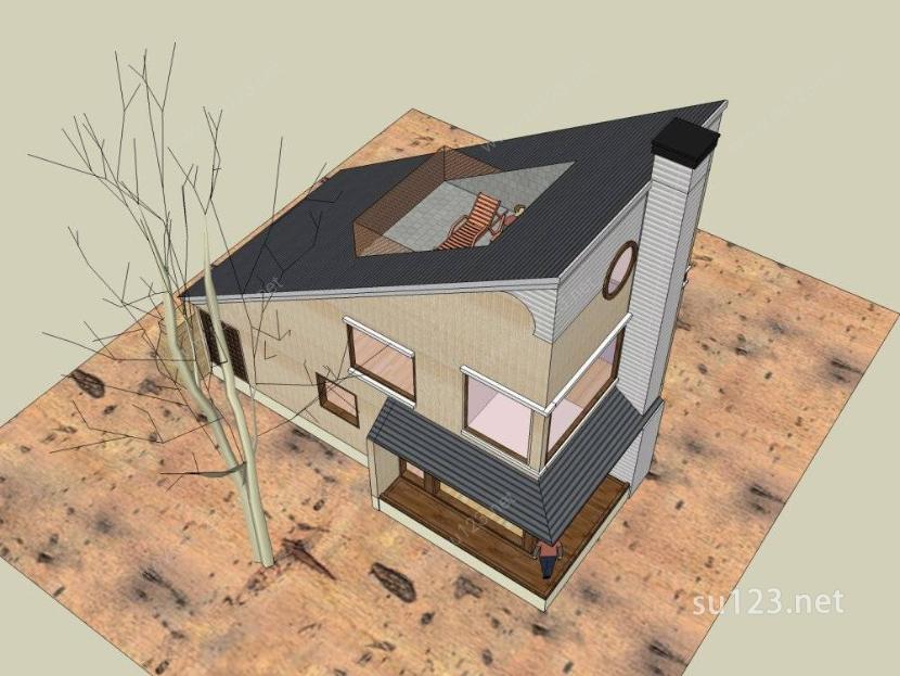 小型住宅SU模型下载草图大师sketchup模型