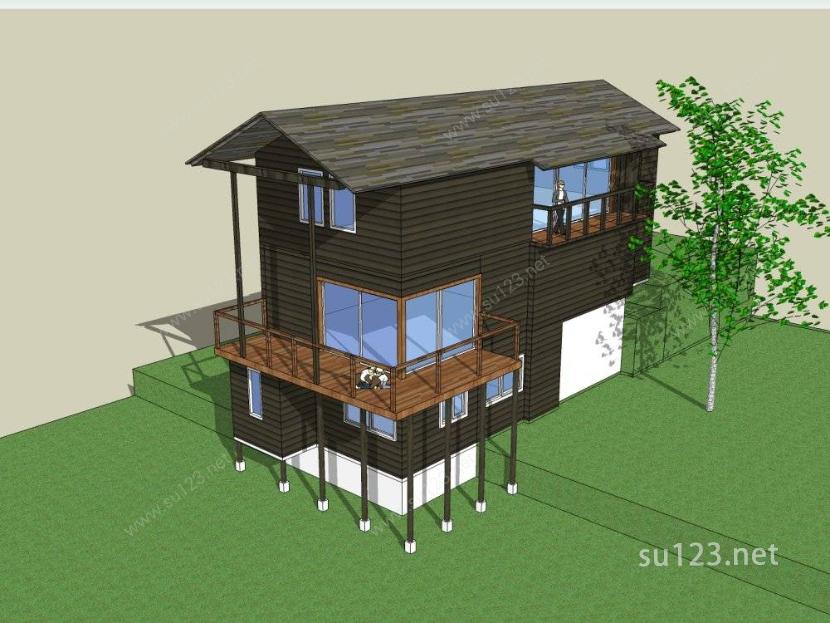 住宅 自建房SU模型下载草图大师sketchup模型