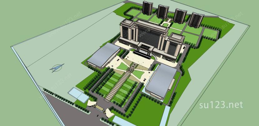 现代 政府 行政 中心 高层 办公楼 写字楼 综合楼 11213SU模型下载草图大师sketchup模型